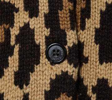 LAUREN RALPH LAUREN レオパード柄 ショールカラー ウールニットカーディガン M